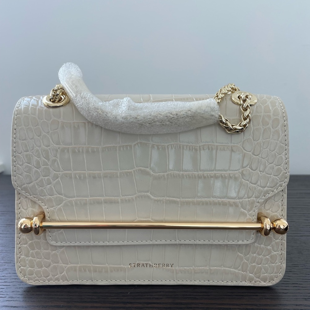 East/West Mini Embossed croc vanilla